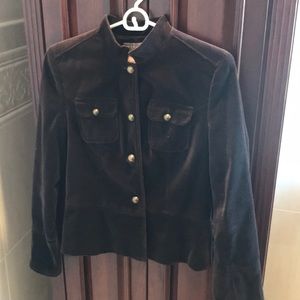 Fitted velvet peplum blazer